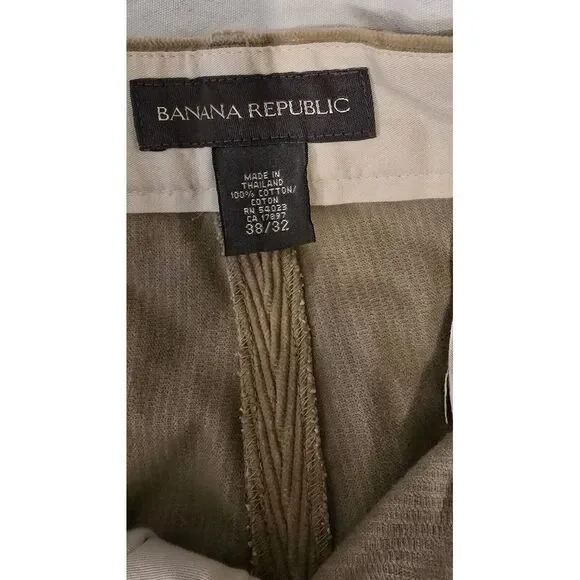 VINTAGE Banana Republic Pants Mens 38x 32Tan Corduroy Pleated Safari Portugal - Picture 3 of 4